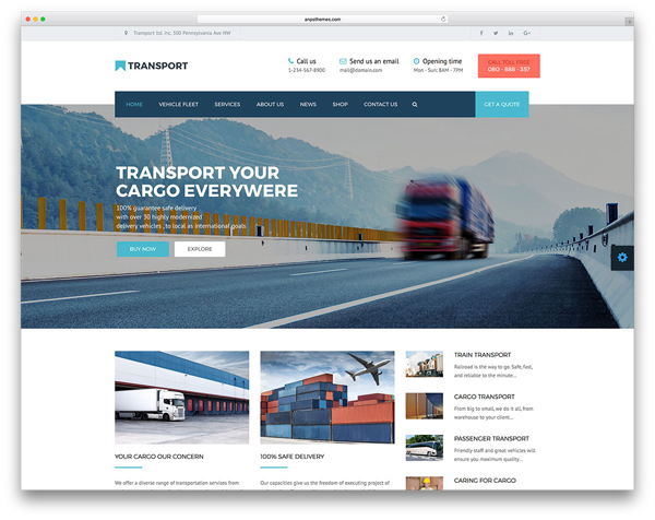 Thiết kế website công ty vận tải, logistics, giao nhận chuyên nghiệp