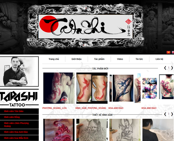 Thiết kế web xăm hình nghệ thuật, tatto đẹp