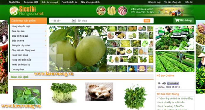 thiết kế website nông sản chuyên nghiệp