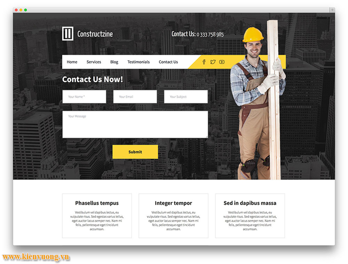 Mẫu website ngành xây dựng đẳng cấp 