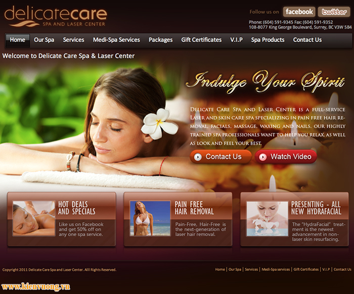 Thiết kế web thẩm mỹ viện spa đẹp