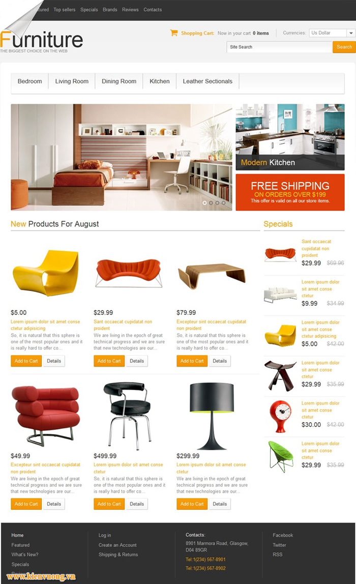 Thiết kế website bàn ghế cafe sofa đẹp