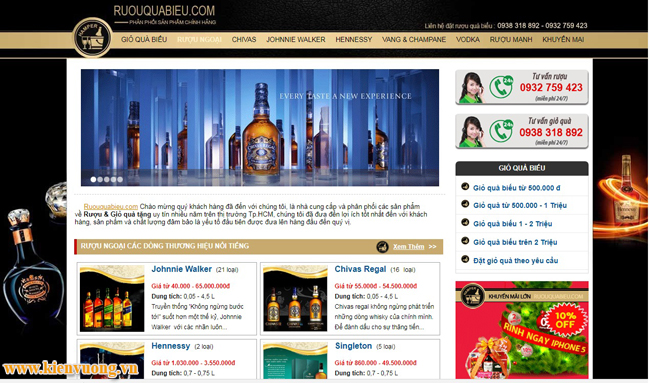 Thiết kế website bán rượu bia