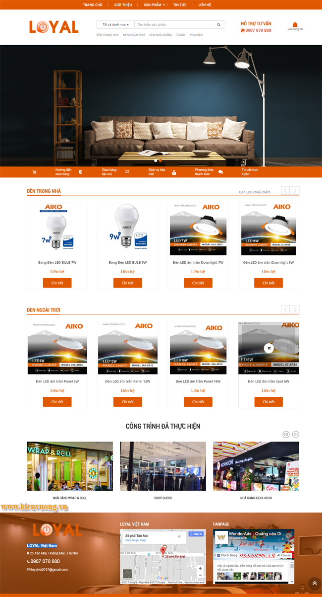 Thiết kế website đèn trang trí