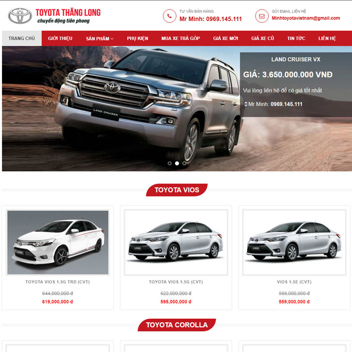 Thiết kế website bán xe hơi, ô tô