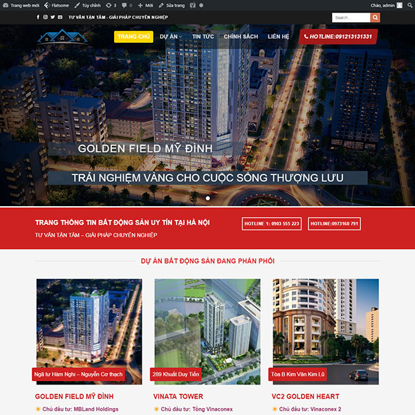 Thiết kế website dự án bất động sản nhà đất