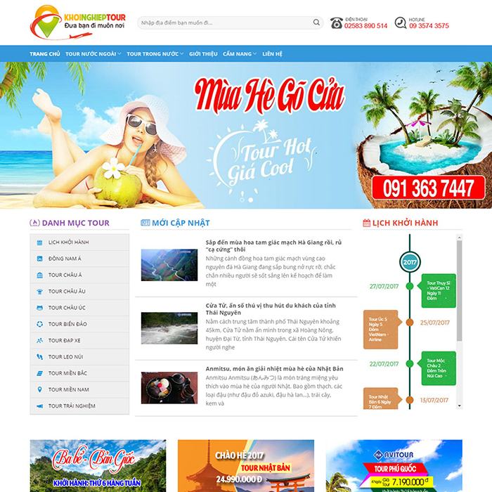 Thiết kế trang web du lịch