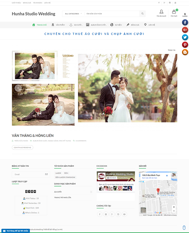 Thiết kế website cho thuê áo cưới, trang điểm cô dâu