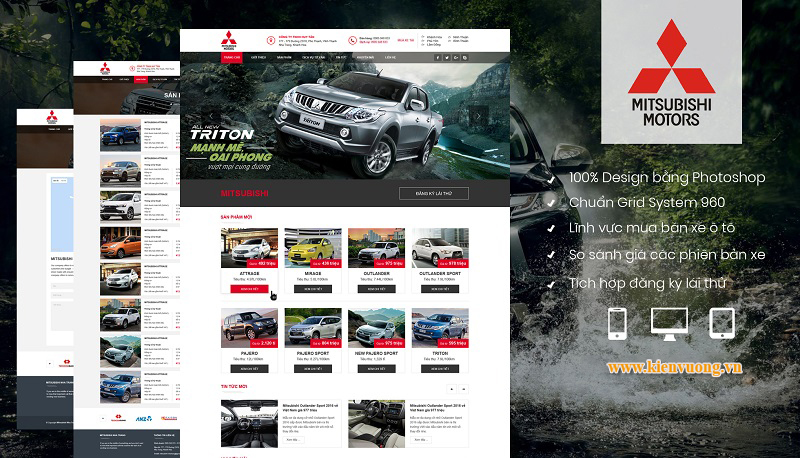 Thiết kế website bán xe Mitsubishi