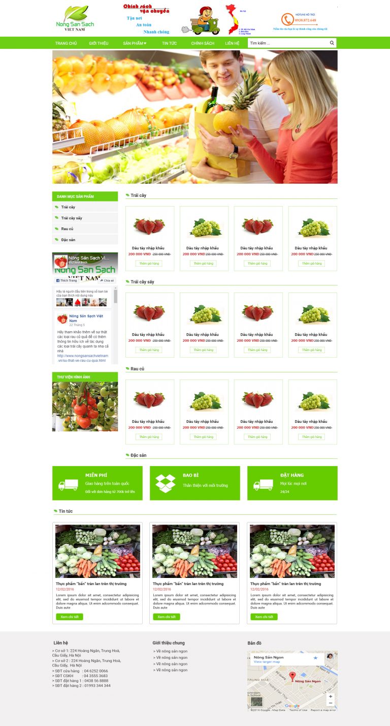 Thiết kế website bán nông sản