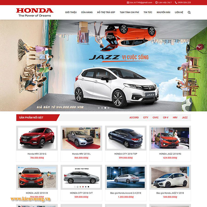 Mẫu website bán ô tô đẹp