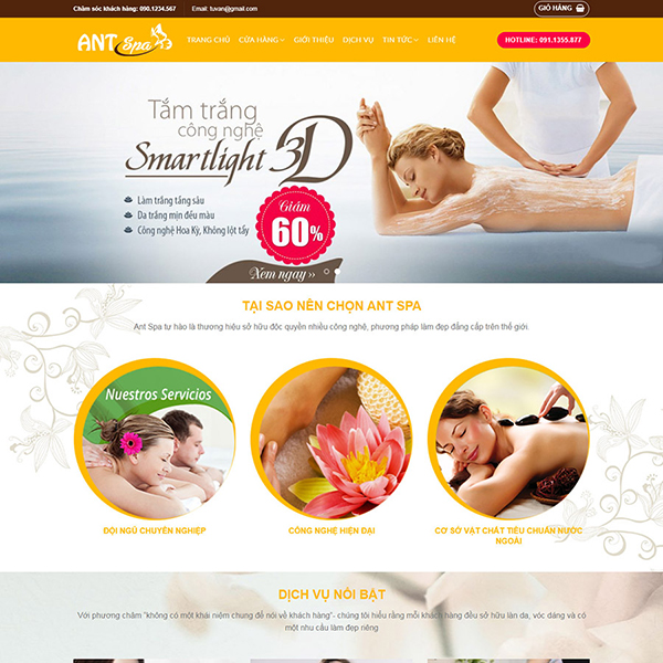 Mẫu thiết kế website dịch vụ spa đẹp