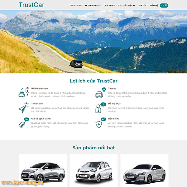 Công ty thiết kế web cho thuê xe đẹp